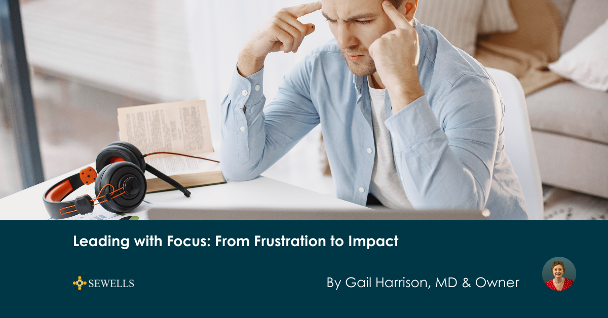 Title image a man looking frustrated with lots of different sources of information surrounding him